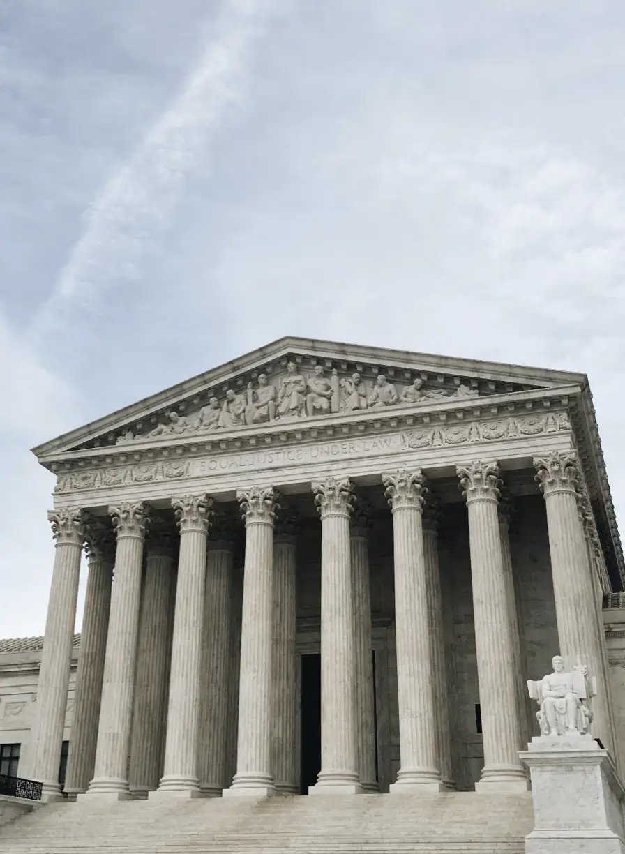 A picture of the front steps of the United States Supreme Court building
